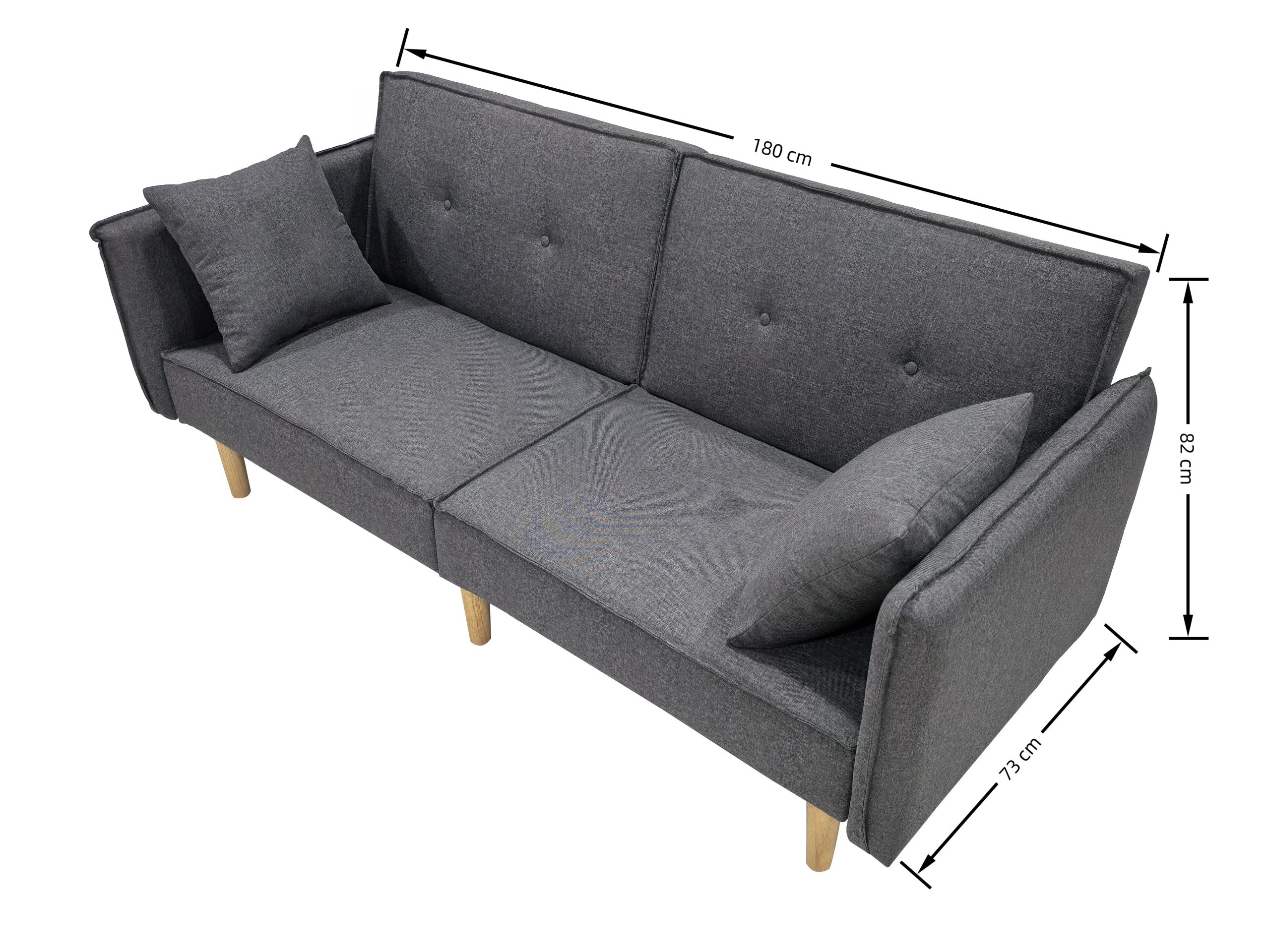 Finnley Two Seat Sofa Bed - Grey - Image 9