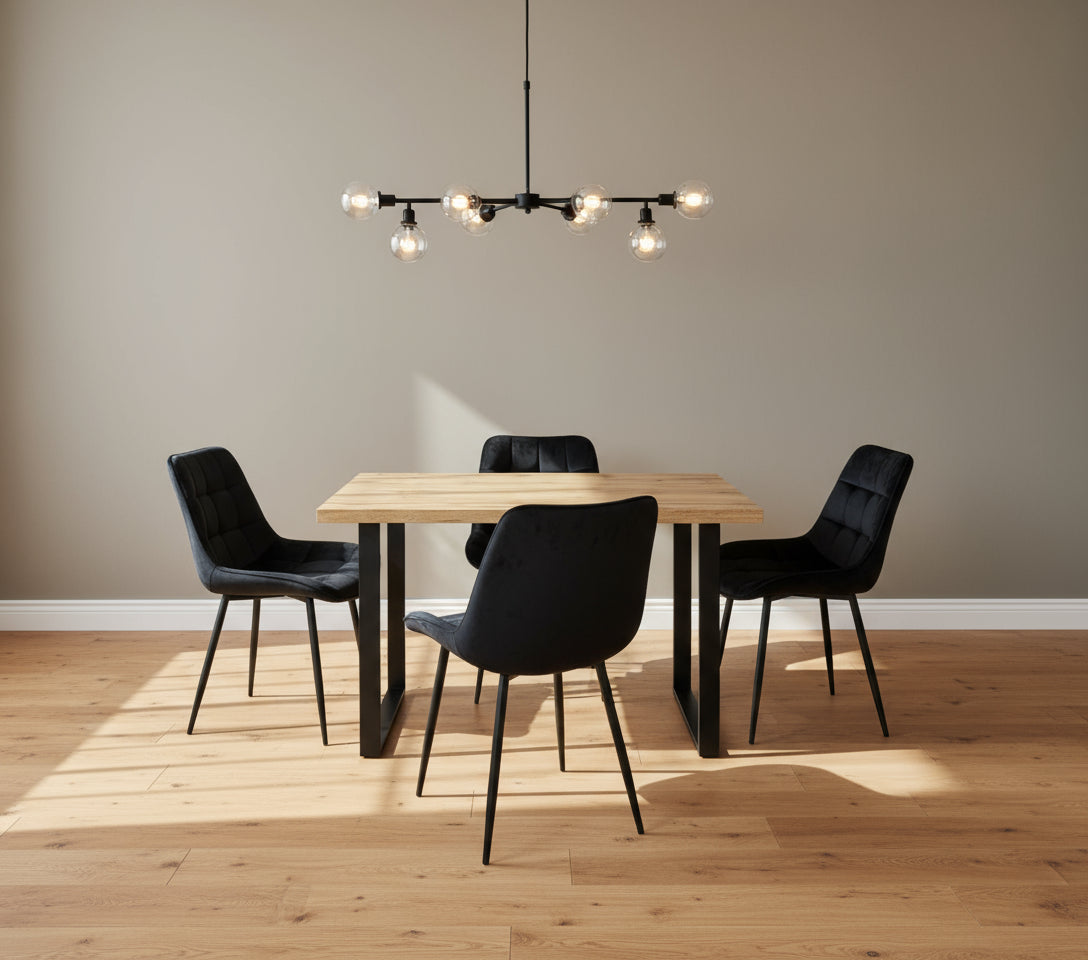 Colorado Dining Table with 4 Erica Velvet Chairs - Image 2