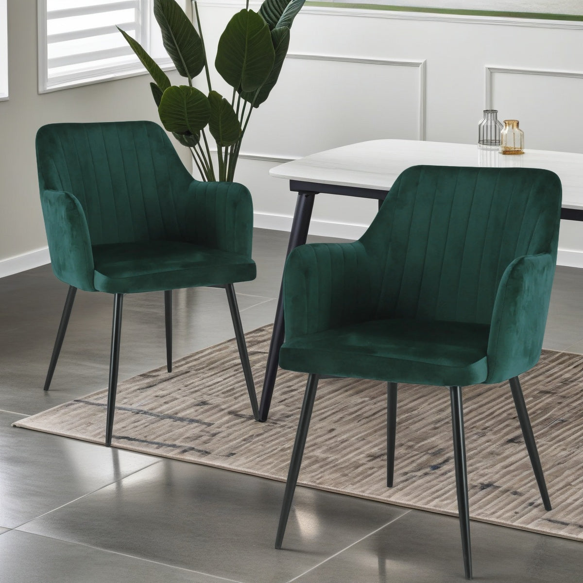 Charlotte Velvet Comfort Dining Chairs - Set of 2 - Image 2
