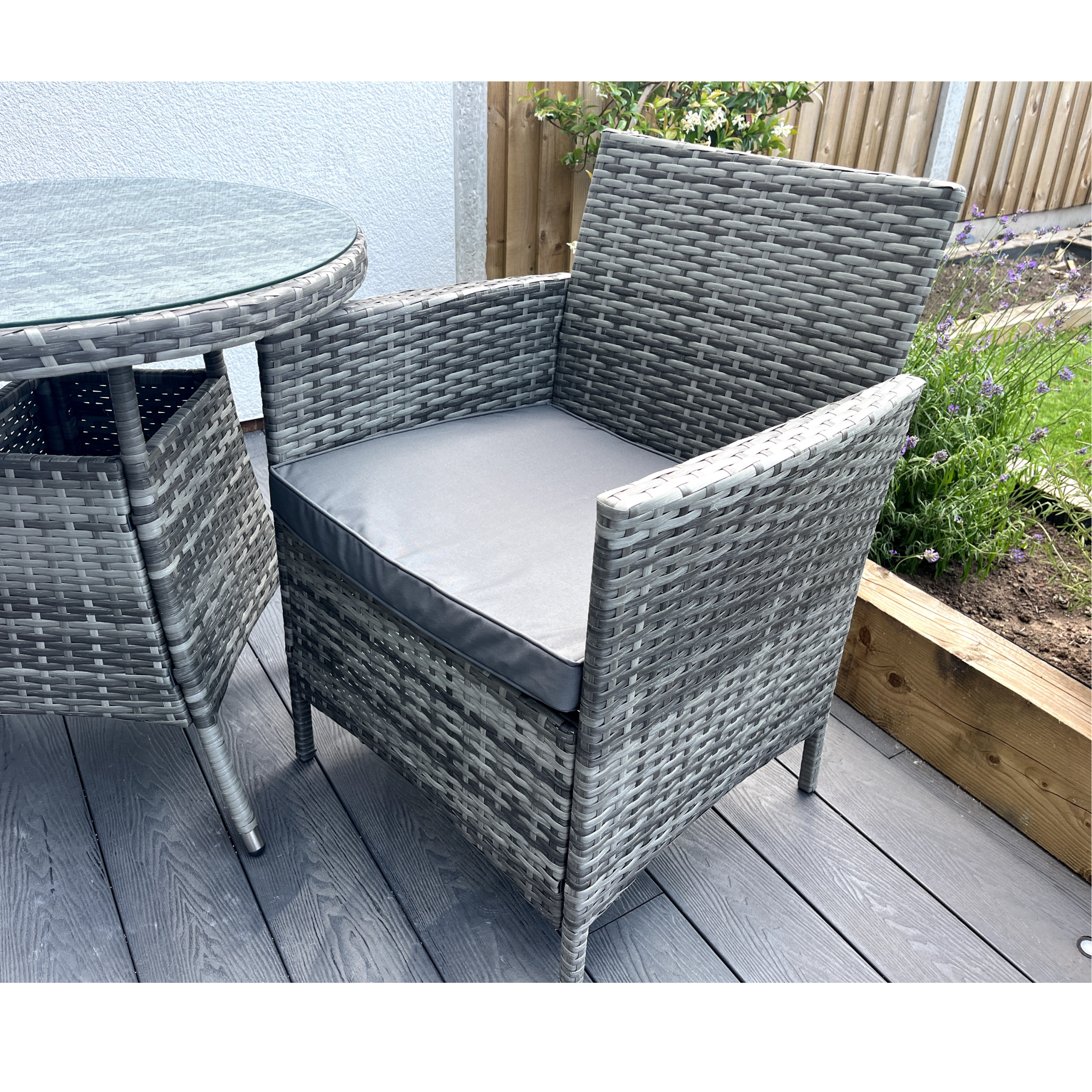 Amazon Wicker Rattan Natural Bistro Set with outdoor cushion - Image 3
