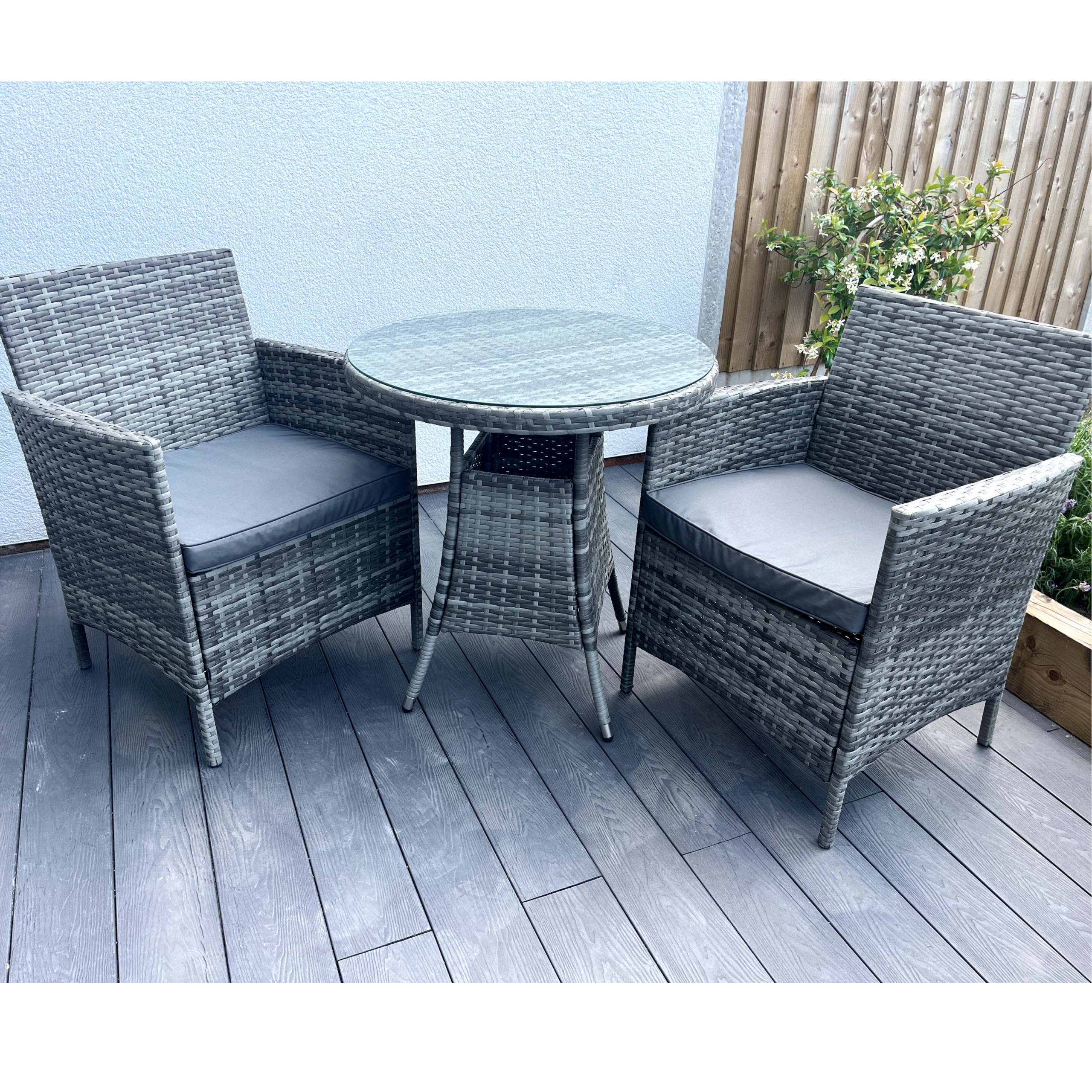 Amazon Wicker Rattan Natural Bistro Set with outdoor cushion - Image 6
