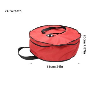 Christmas Xmas Wreath Decoration Zip Up Sack Fabric Storage Bag