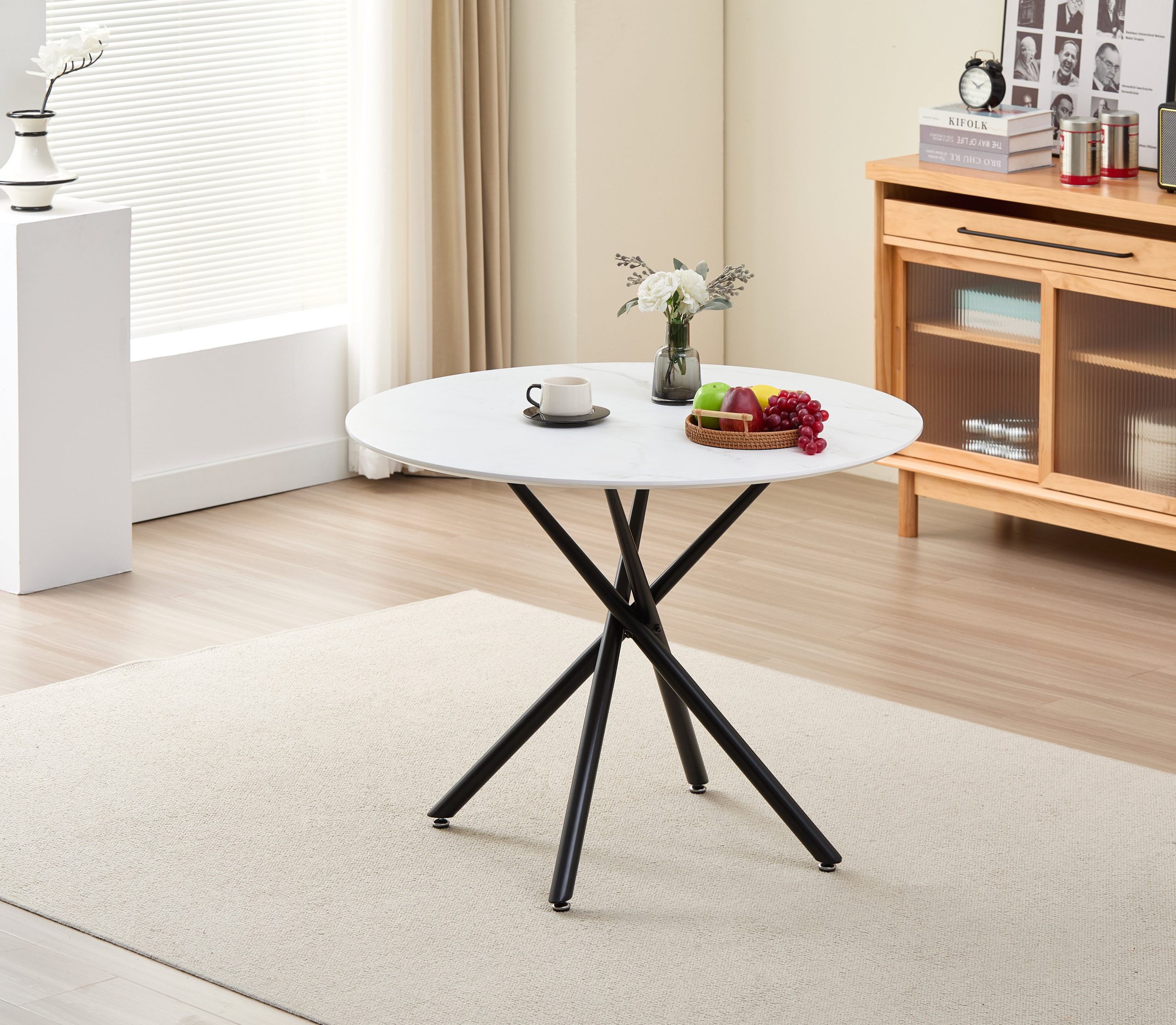 Seattle Dining Table with 4 Amelia Velvet Chairs - Image 6