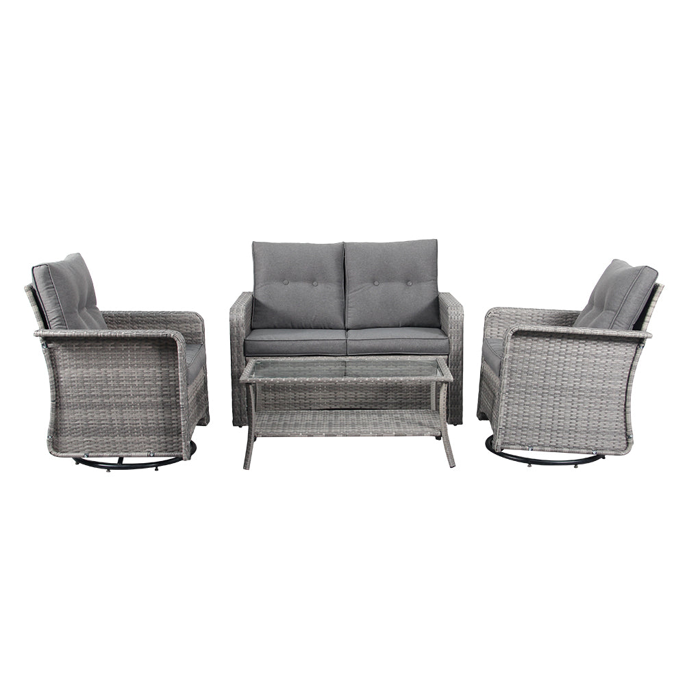 The Leigh 4 Seat Rattan Sofa Lounge Set - Image 3