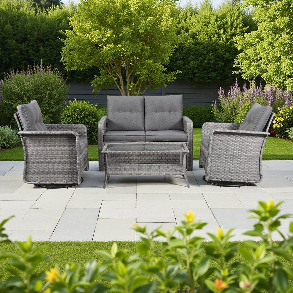 The Leigh 4 Seat Rattan Sofa Lounge Set