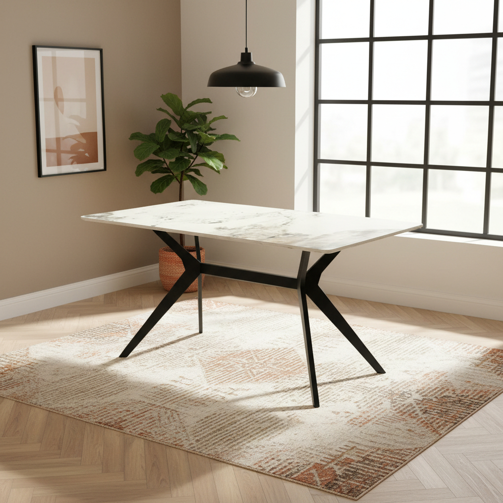 Grasmere Marble Top Rectangular Dining Table