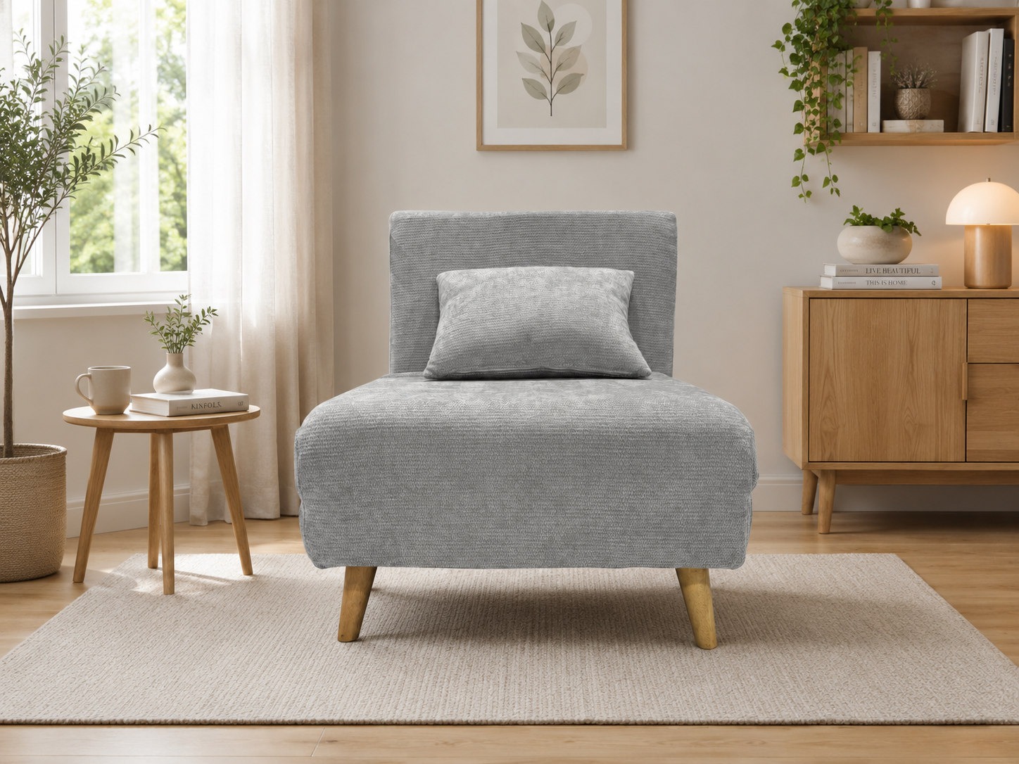 Troutbeck Uno Single Chair Sofa Bed - Grey