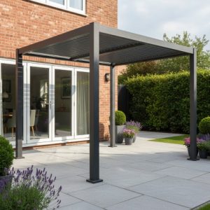 3m x 3m Aluminium Pergola with Manual Louvre Roofing