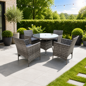 Ennerdale 5-Piece Rattan Wicker Relaxed Garden Dining Set