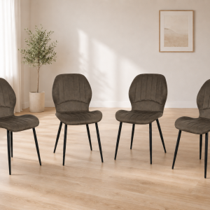 Kestrel Distressed Leather Comfort Dining Chairs - Set of 4