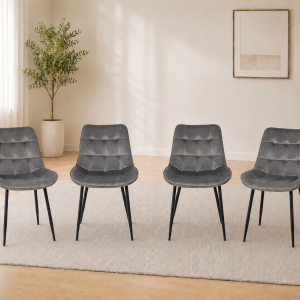 Wren Plush Velvet Comfort Dining Chairs - Set of 4