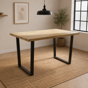 Buttermere Oak Dining Table with Industrial Black Legs