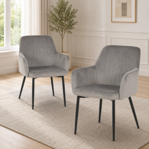 Linnet Velvet Comfort Dining Chairs - Set of 2