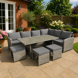 The Latterbarrow 9 Seat Corner Rattan Dining Set