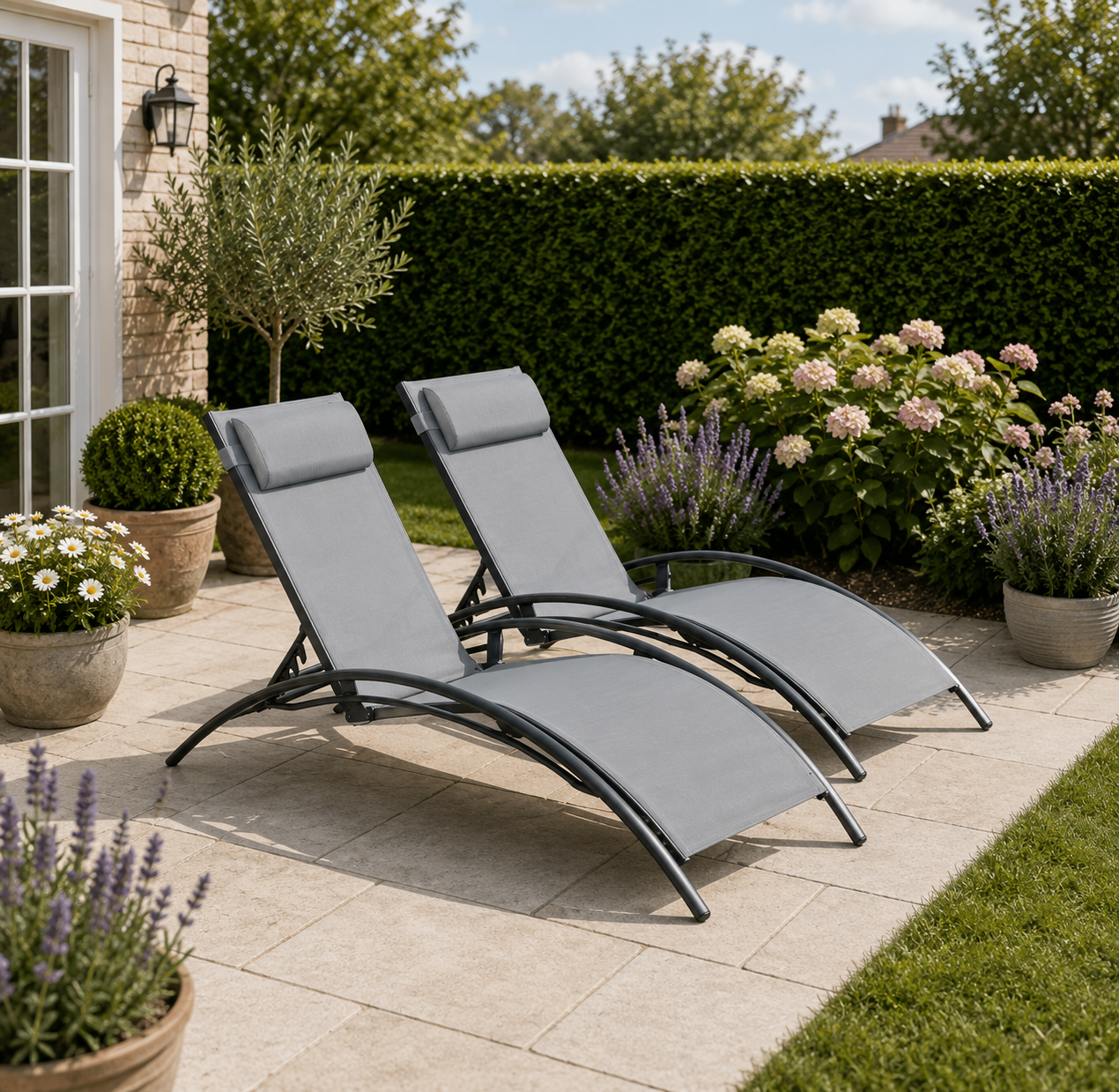 Pair of Eskdale Sun Loungers - Set of 2
