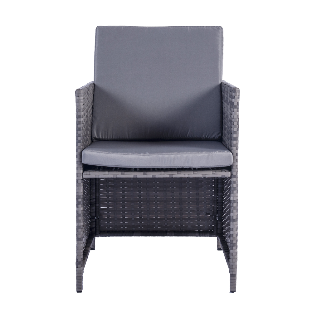 Milano 9 Piece Rattan Cube Dining Set - Grey - Image 17