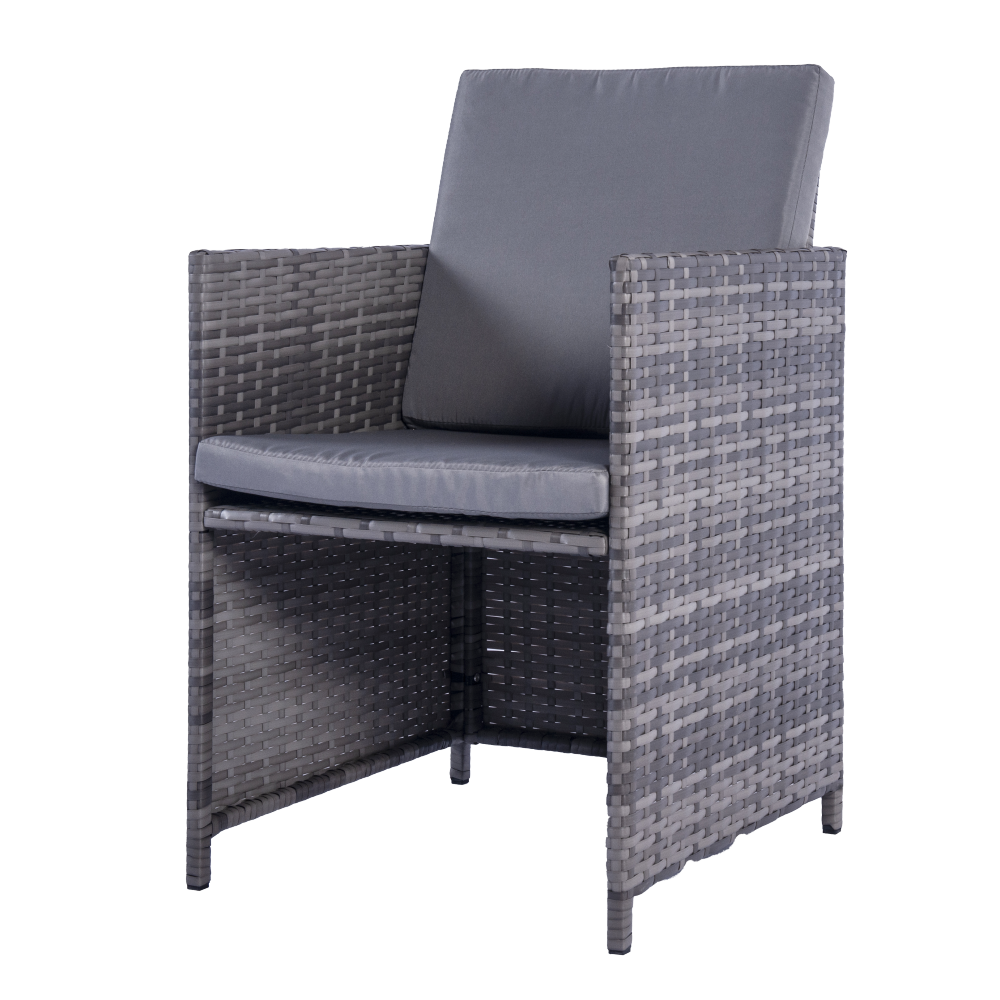 Milano 9 Piece Rattan Cube Dining Set - Grey - Image 6