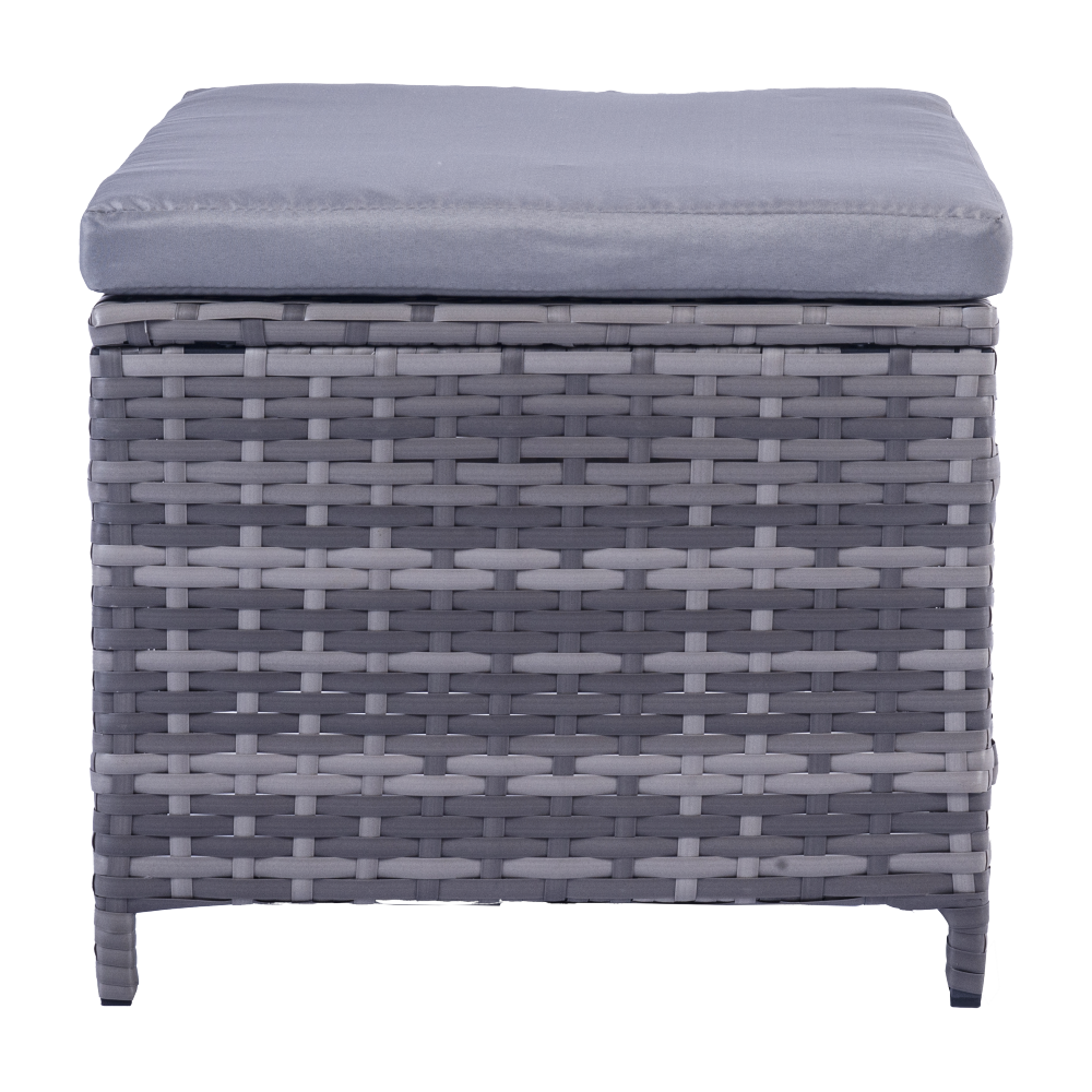 Milano 9 Piece Rattan Cube Dining Set - Grey - Image 7