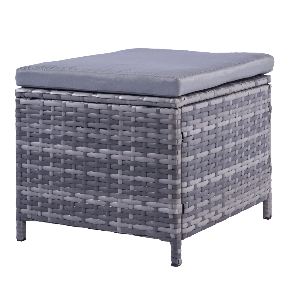 Milano 9 Piece Rattan Cube Dining Set - Grey - Image 8