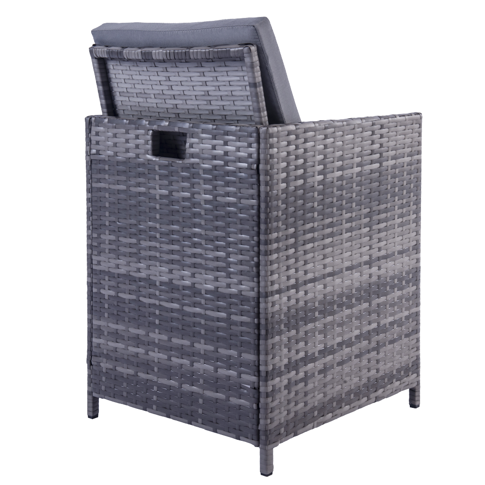 Milano 9 Piece Rattan Cube Dining Set - Grey - Image 9
