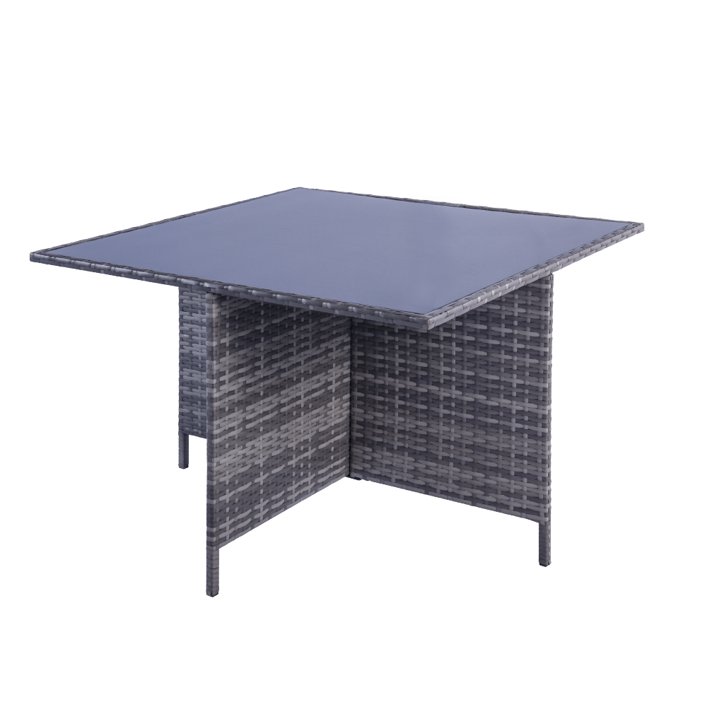 Milano 9 Piece Rattan Cube Dining Set - Grey - Image 16