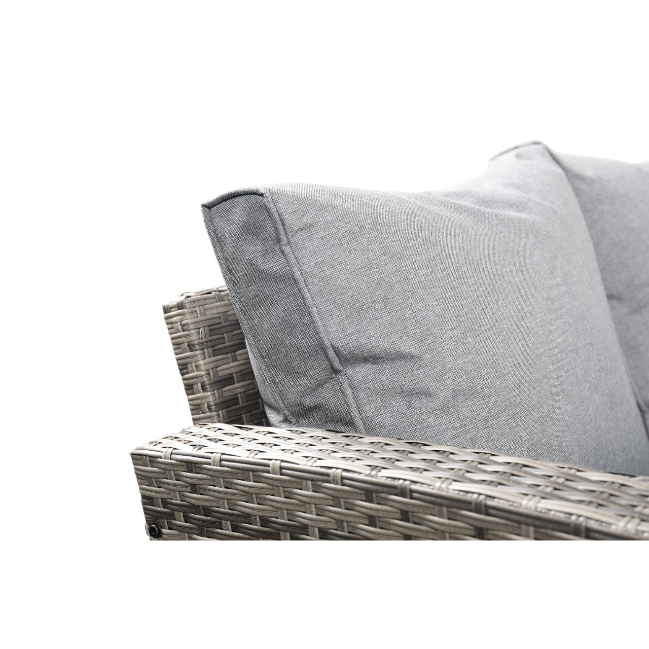 The Conwy 8 Seat Corner Gas Firepit Rattan Dining Set Dark Grey - Image 6