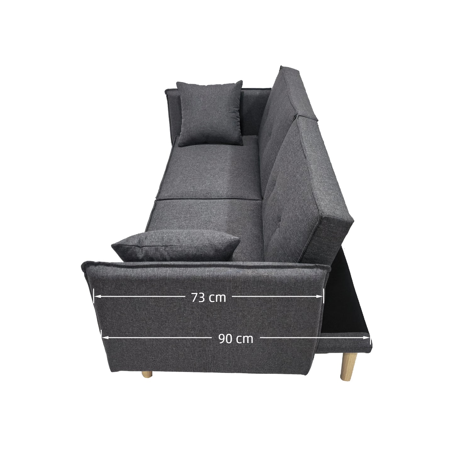 Finnley Two Seat Sofa Bed - Grey - Image 10