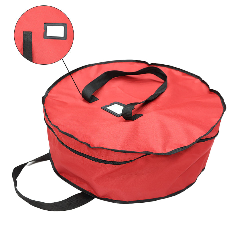 Christmas Xmas Wreath Decoration Zip Up Sack Fabric Storage Bag - Image 5