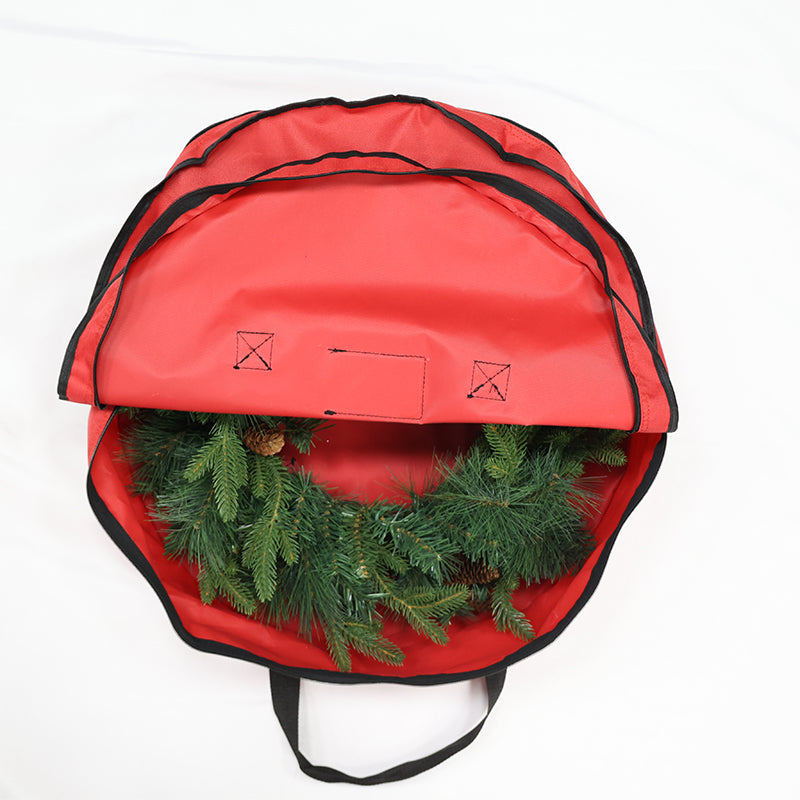 Christmas Xmas Wreath Decoration Zip Up Sack Fabric Storage Bag - Image 6
