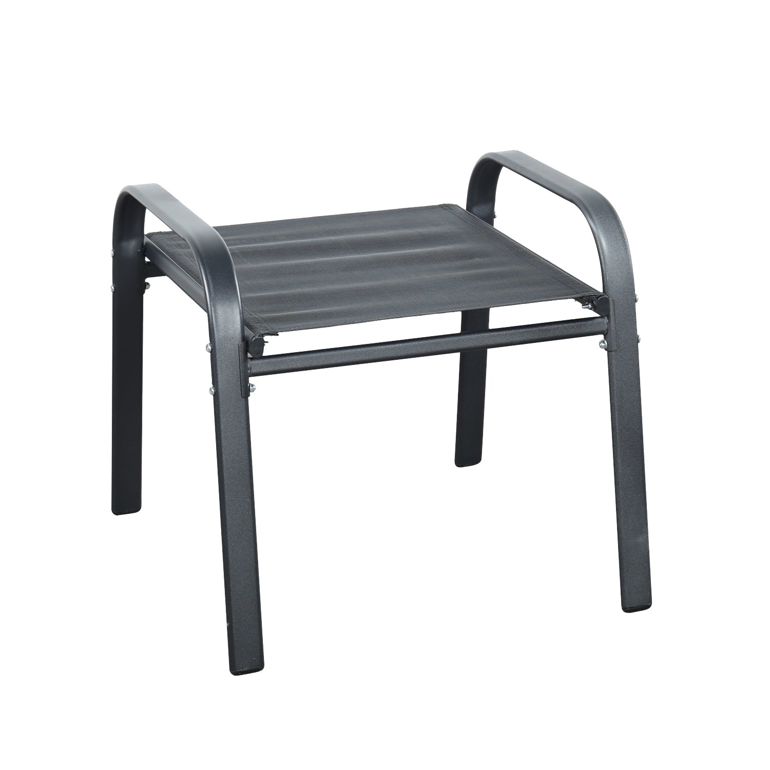 Brooke 5 piece black bistro set with foot stools - Image 4