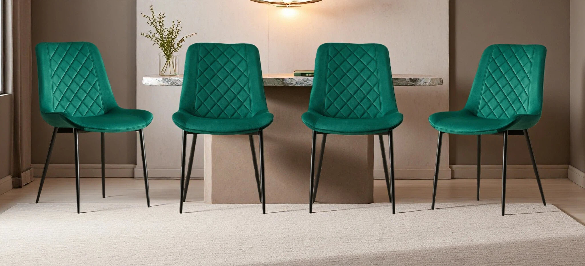 Amelia Velvet Comfort Dining Chairs - Set of 4 - Image 4