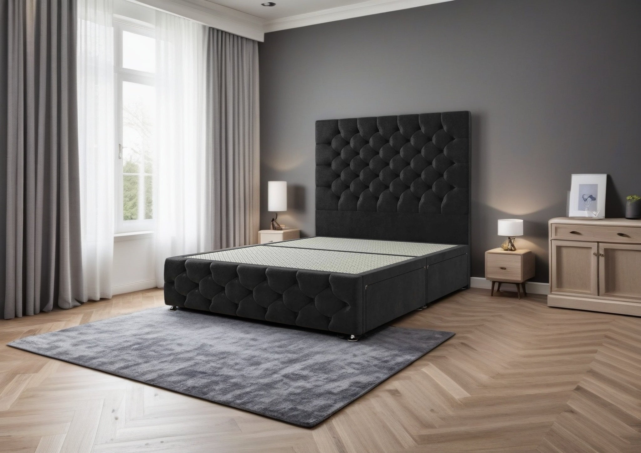Jeeves Divan Bed Set with 2 Drawer, headboard and footboard - Choice of Mattress - Image 5