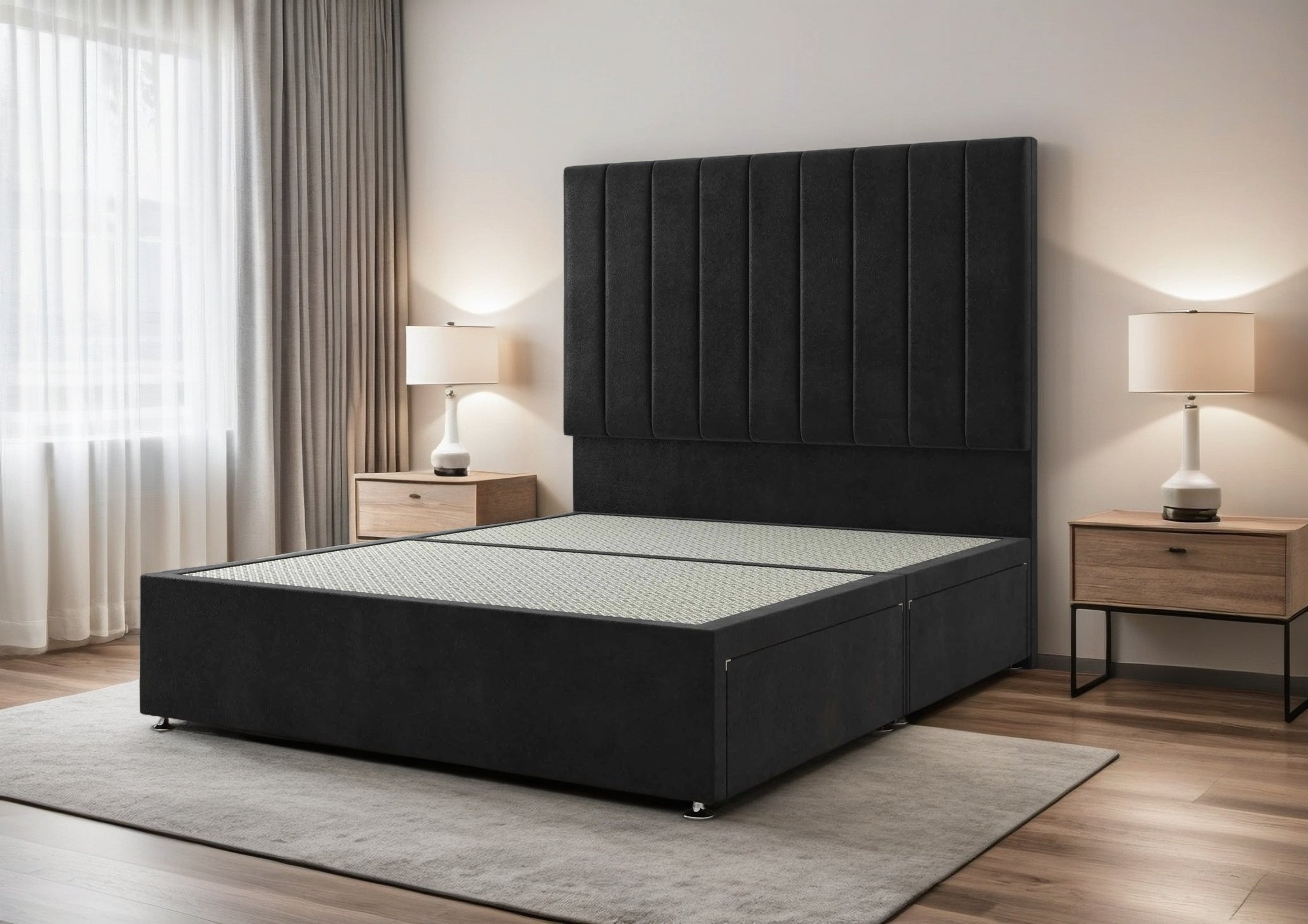 Lawrence Divan Bed Set with 2 Drawer, headboard and footboard - Choice of Mattress - Image 5
