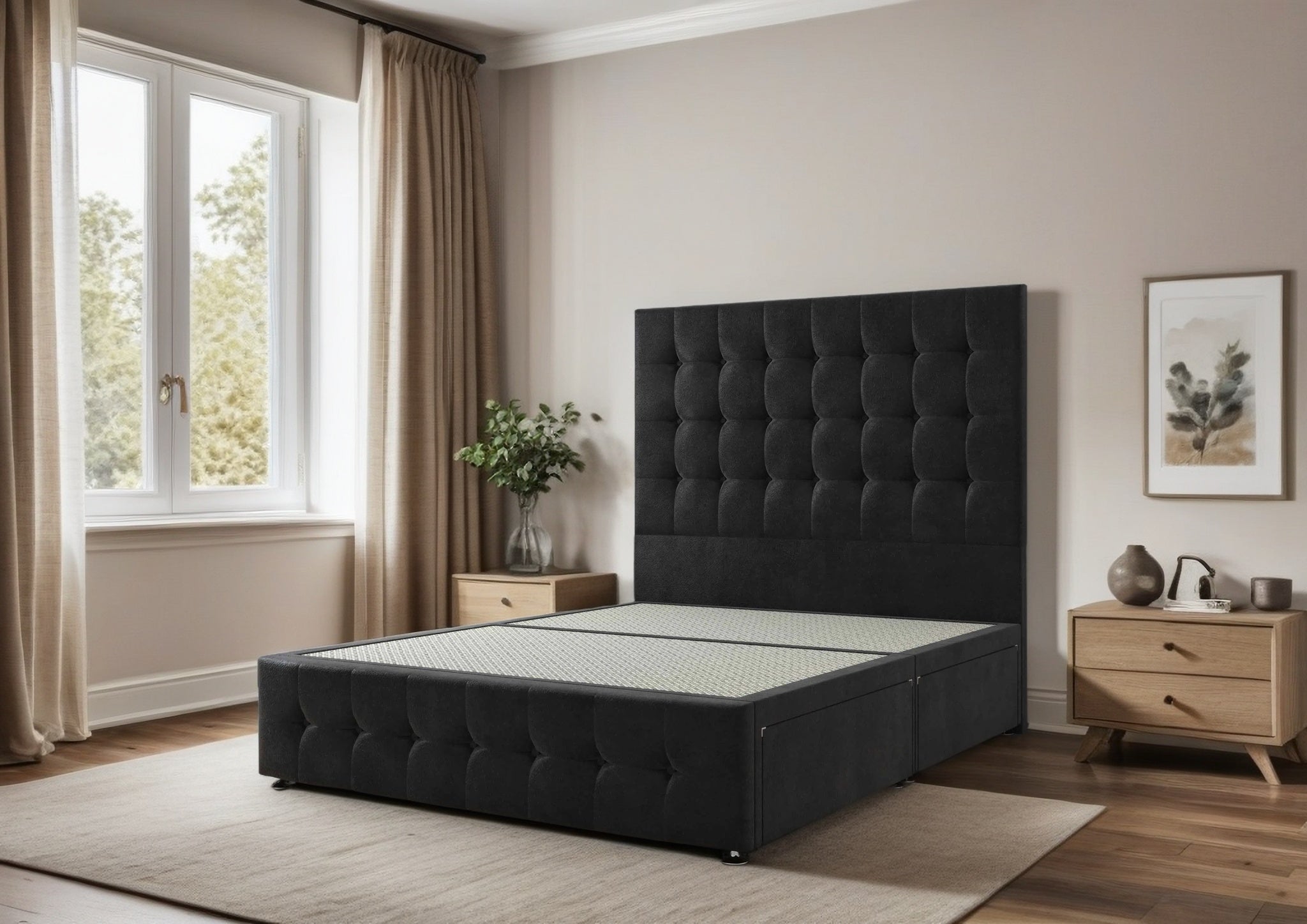 Trier Divan Bed Set with 2 Drawers, headboard and footboard - Choice of Mattress - Image 2