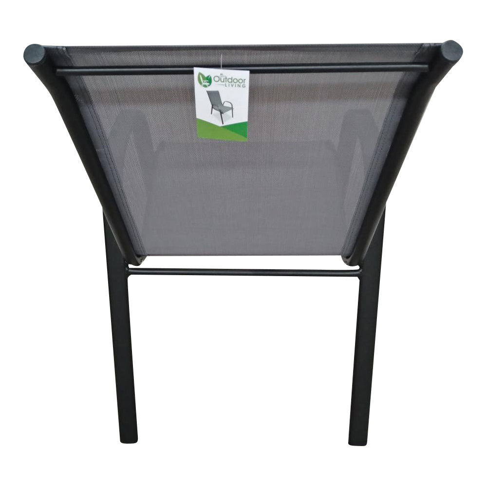 The Lancaster - Black and Grey Metal 4 Seat Garden Dining Set including Parasol - Image 5