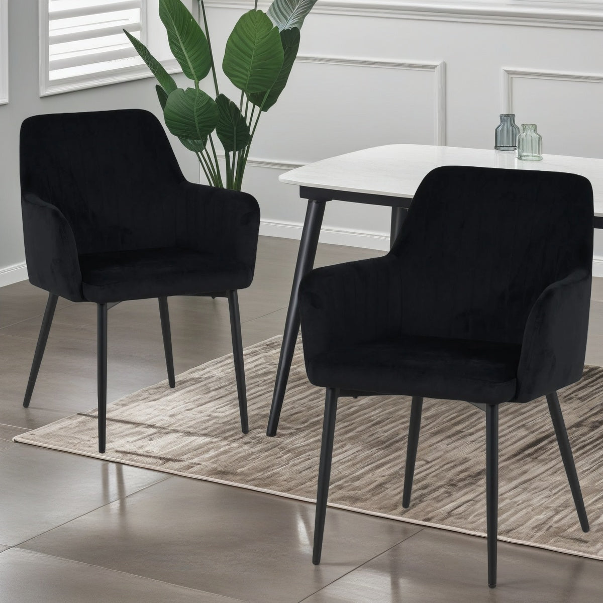 Charlotte Velvet Comfort Dining Chairs - Set of 2 - Image 3