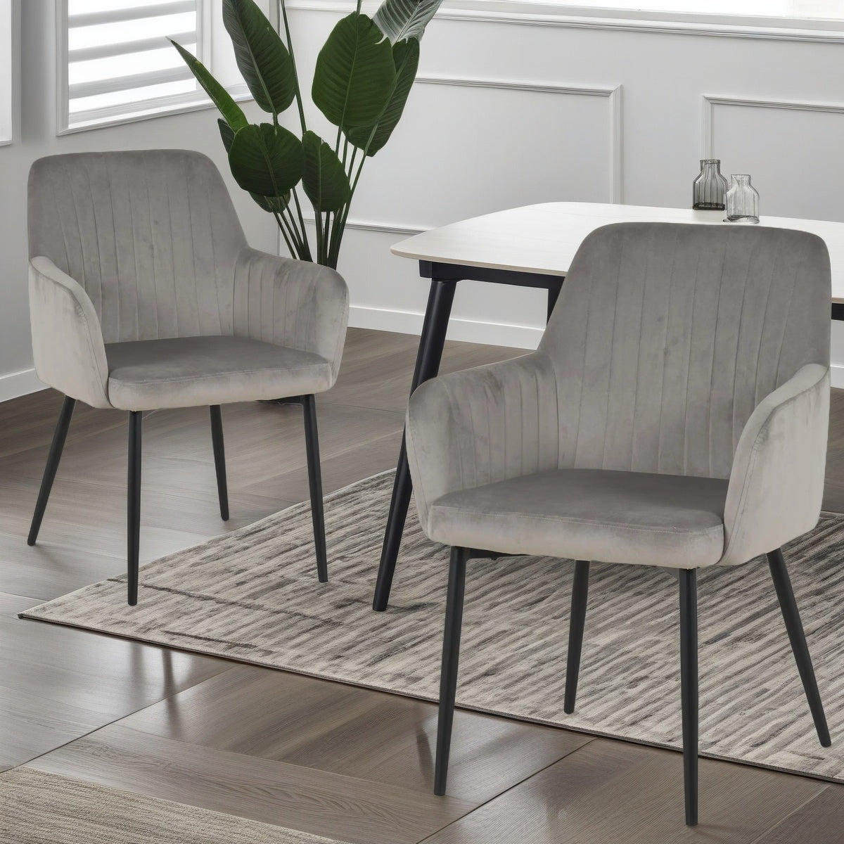 Charlotte Velvet Comfort Dining Chairs - Set of 2 - Image 4
