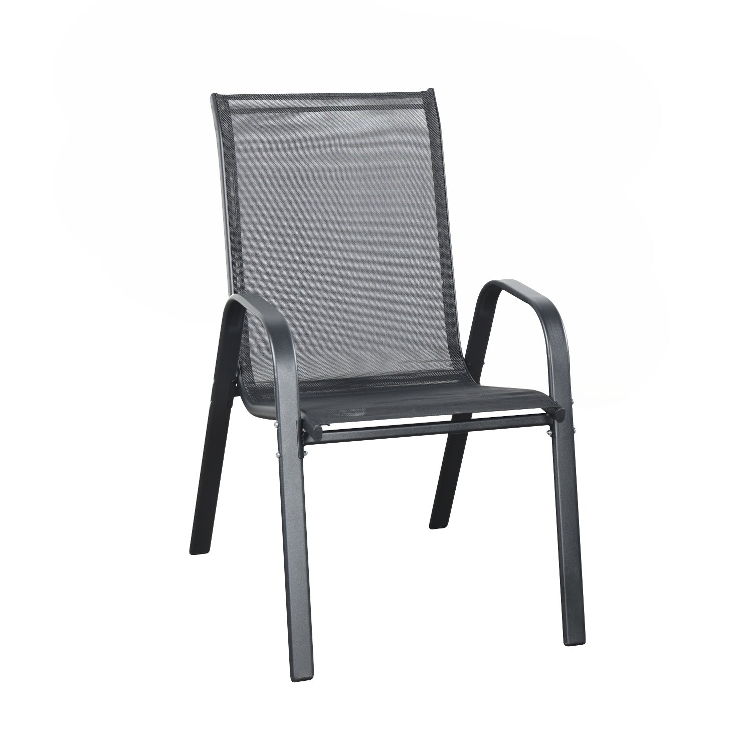 Brooke 5 piece black bistro set with foot stools - Image 8