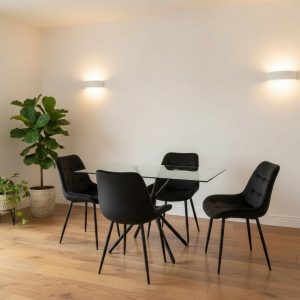 Miami Dining Table with 4 Erica Velvet Chairs