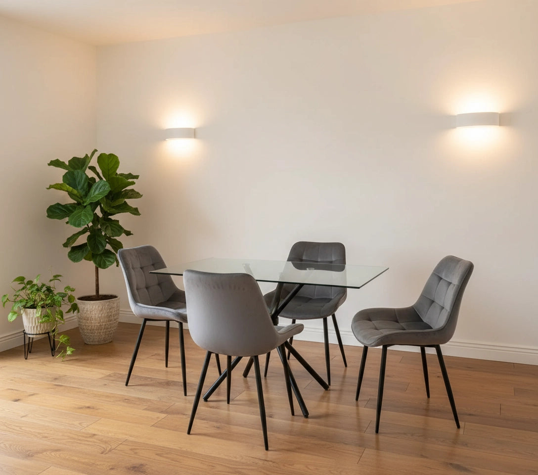 Miami Dining Table with 4 Erica Velvet Chairs - Image 16