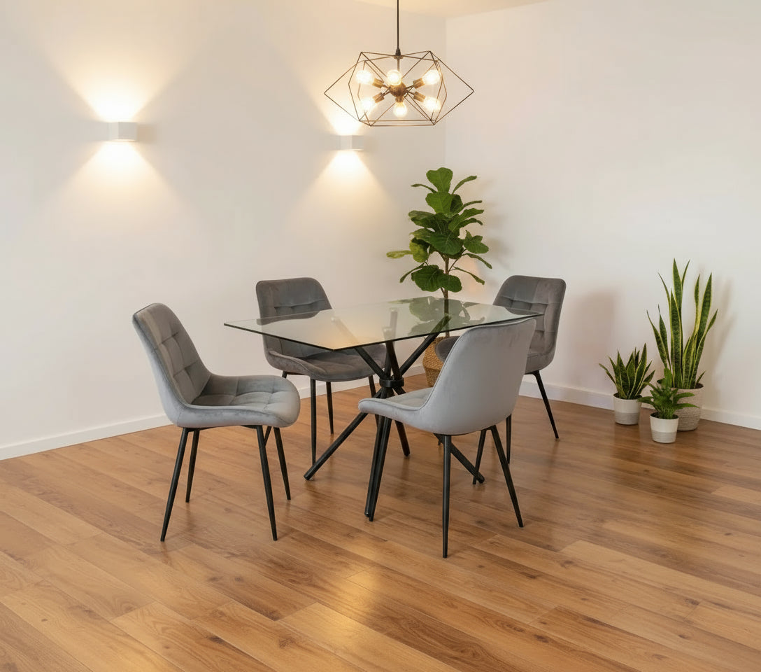 Miami Dining Table with 4 Erica Velvet Chairs - Image 10