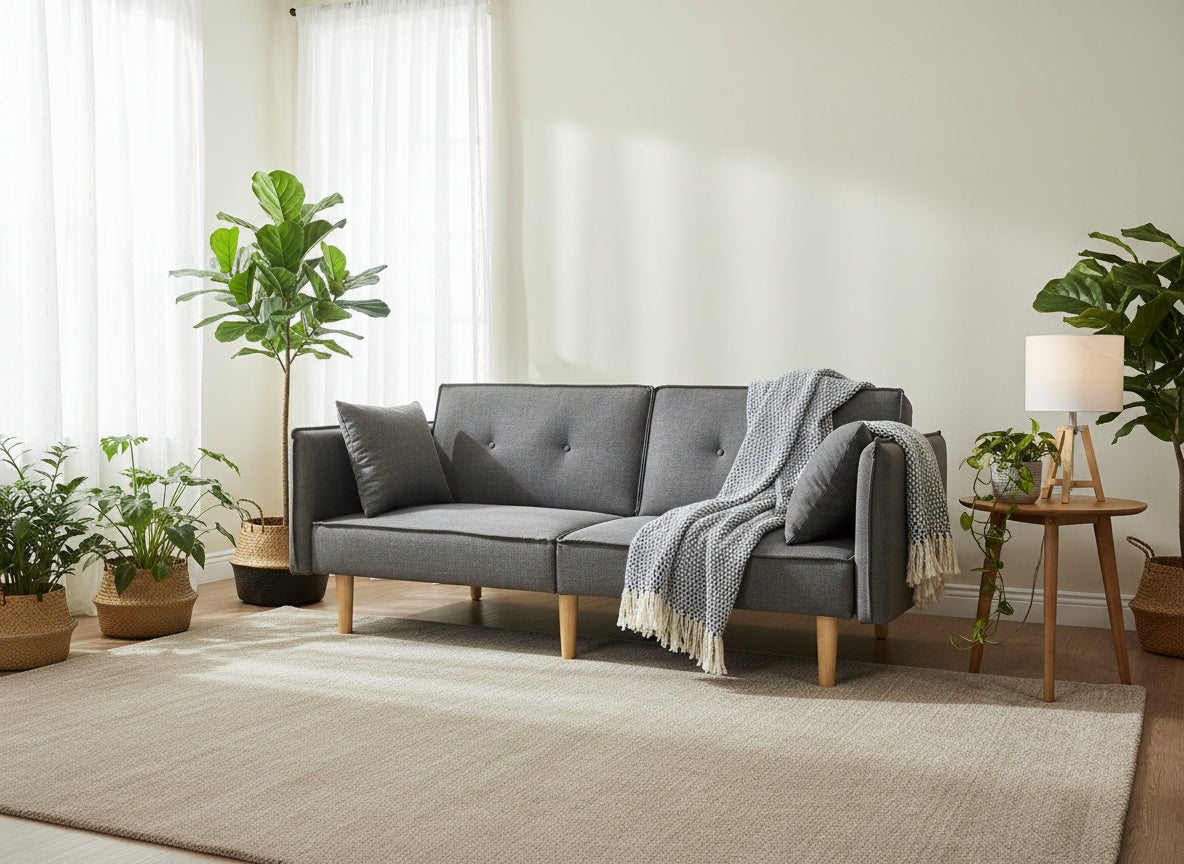 Finnley Two Seat Sofa Bed - Grey