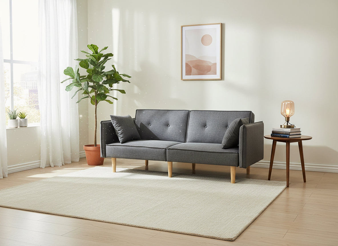 Finnley Two Seat Sofa Bed - Grey - Image 2
