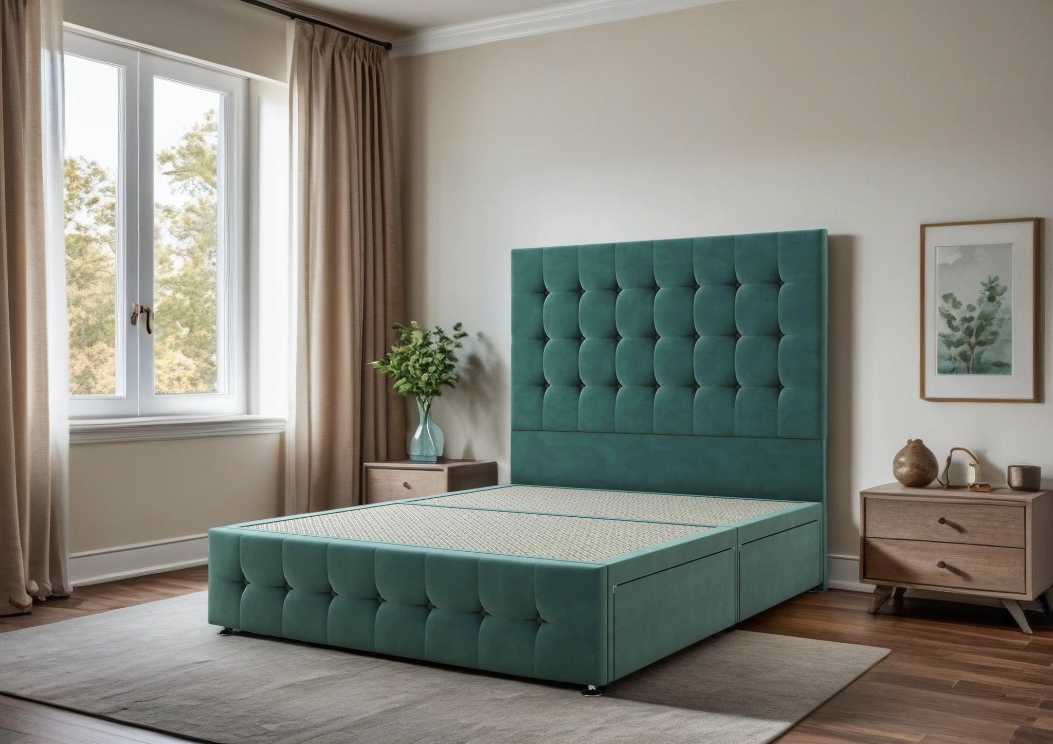 Trier Divan Bed Set with 2 Drawers, headboard and footboard - Choice of Mattress - Image 4
