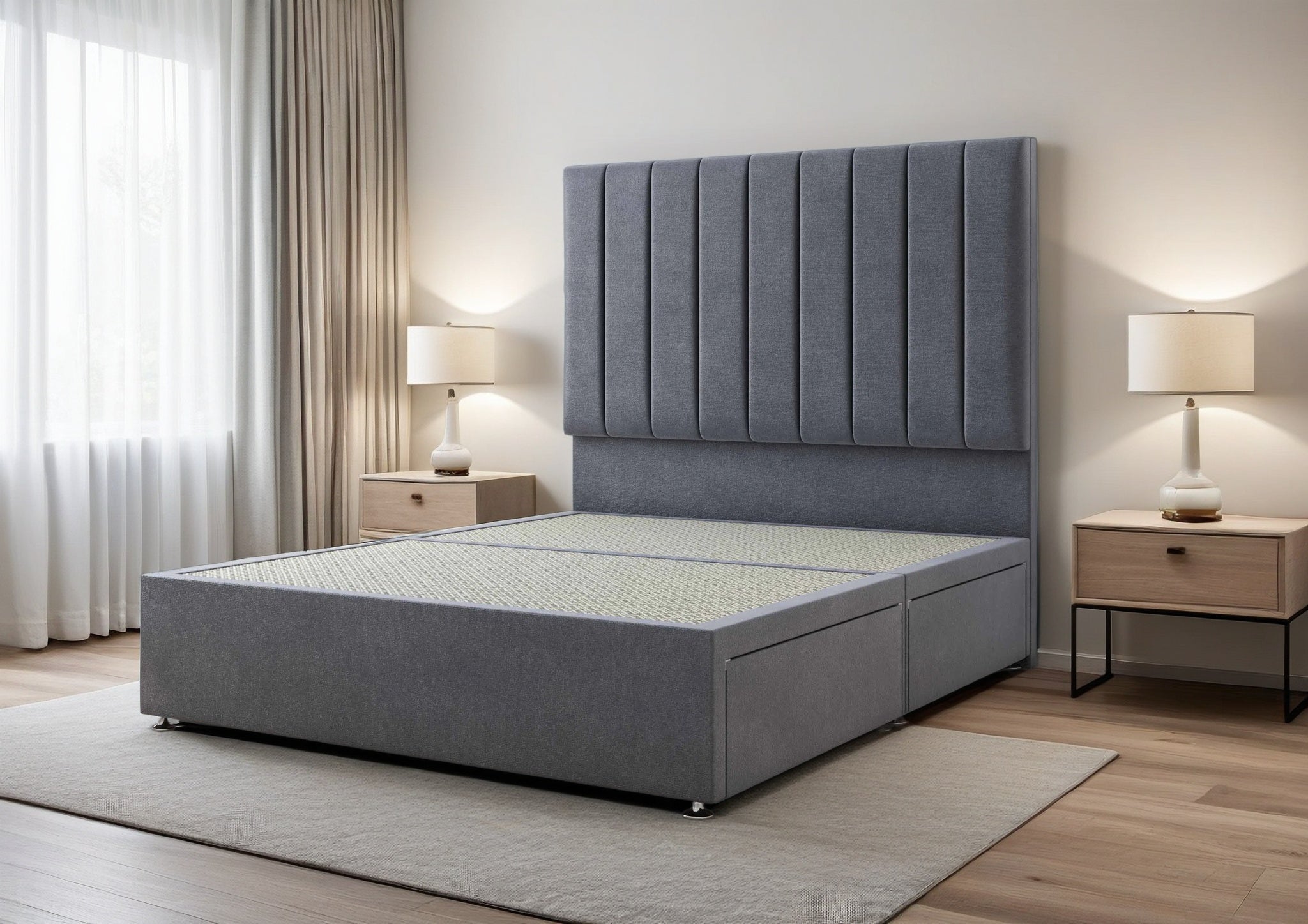 Lawrence Divan Bed Set with 2 Drawer, headboard and footboard - Choice of Mattress - Image 6