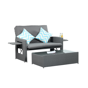 Oasis 2 Seater Garden Patio Outdoor Rattan Furniture Sofa Sun Lounger Daybed