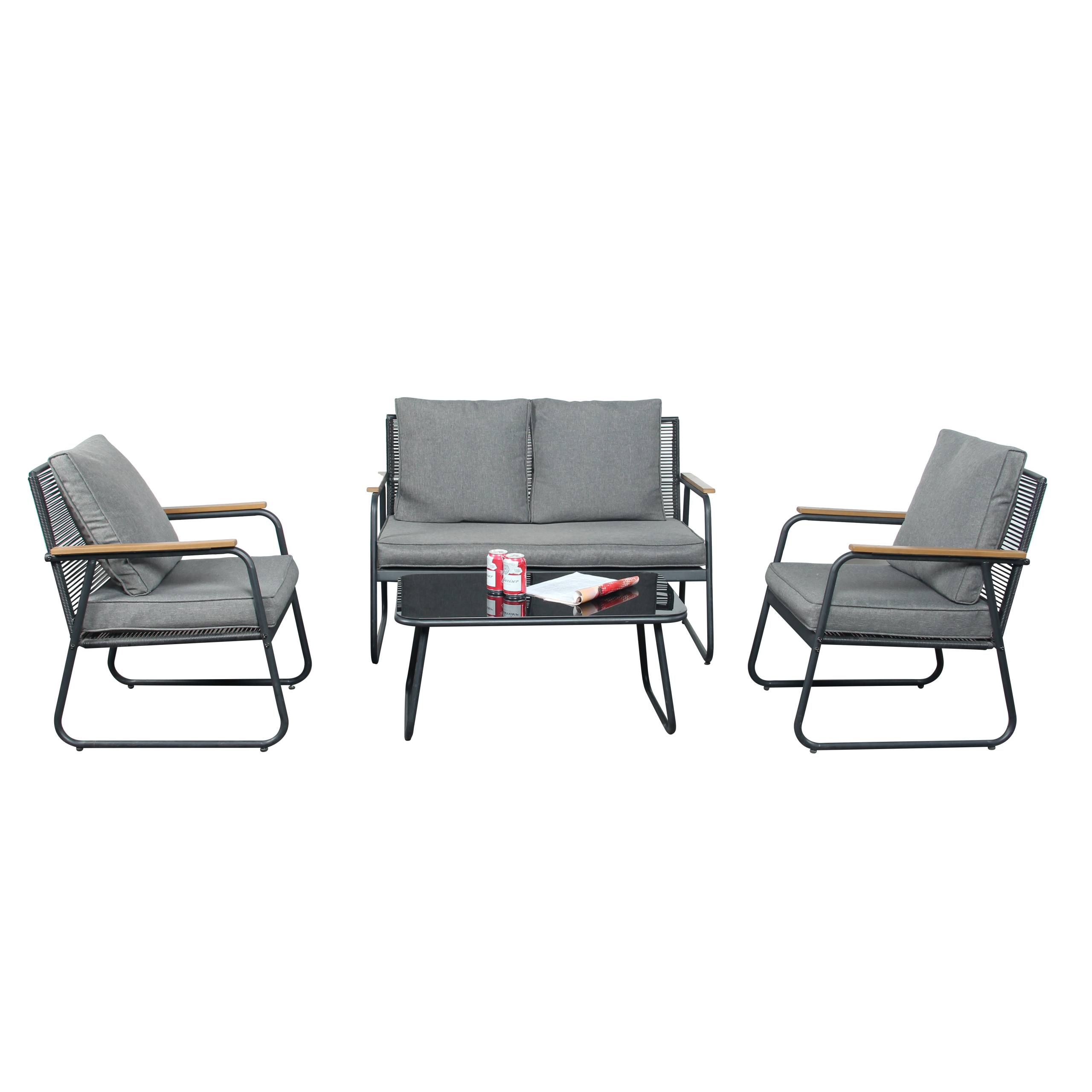 Kendal modern 4 Piece Garden Rattan Set - Image 3
