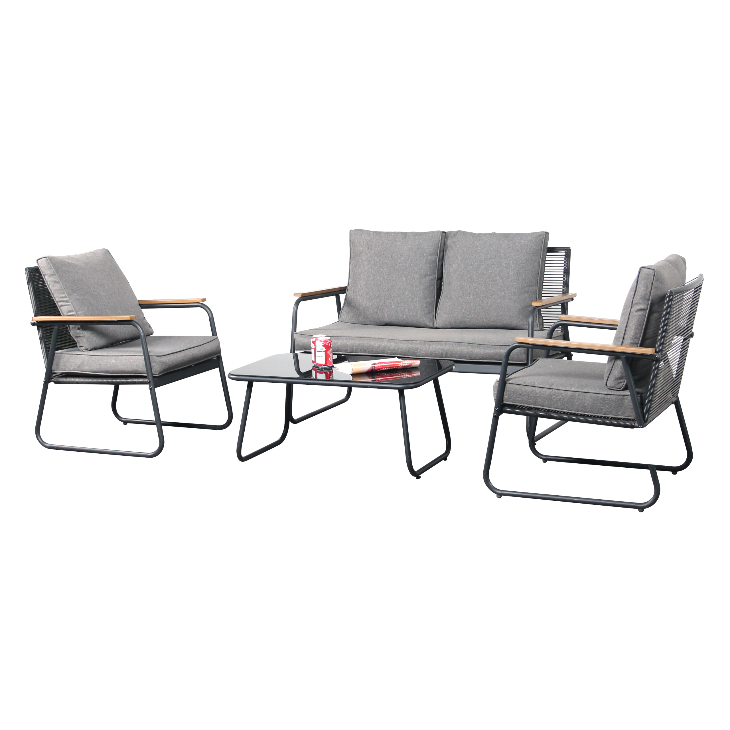 Kendal modern 4 Piece Garden Rattan Set - Image 4