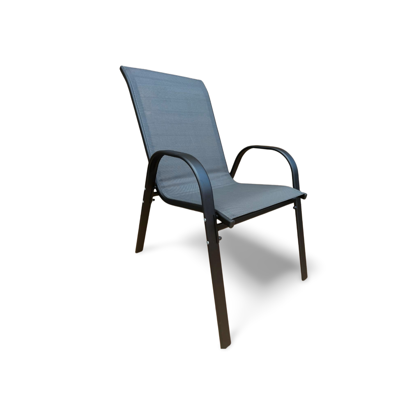 Grey Stacking Garden Dining Chairs - Image 3