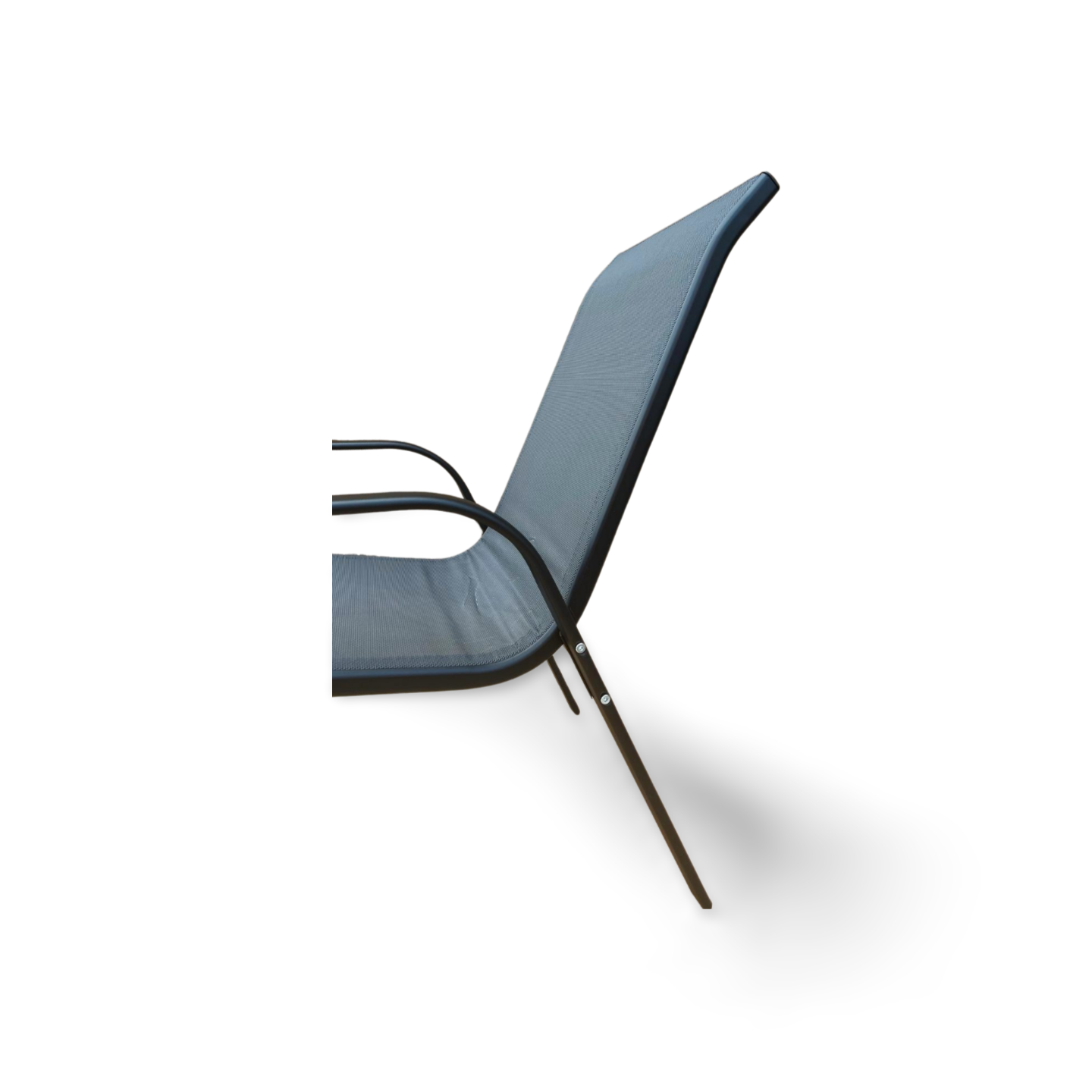 Grey Stacking Garden Dining Chairs - Image 4